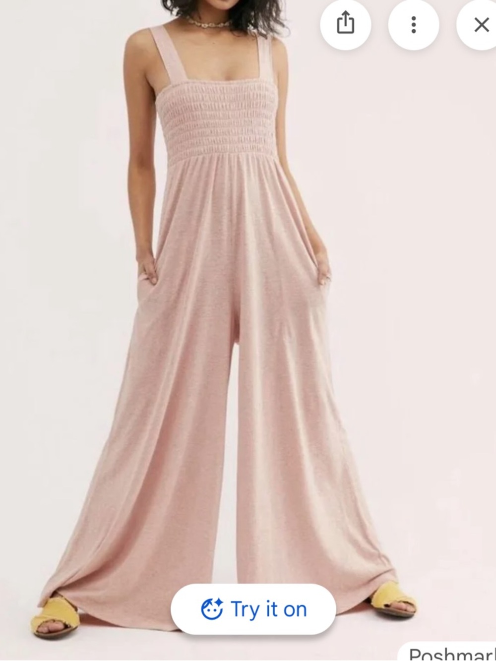 Free People Homecoming Jumper Jumpsuit Pink (Blush)Large
